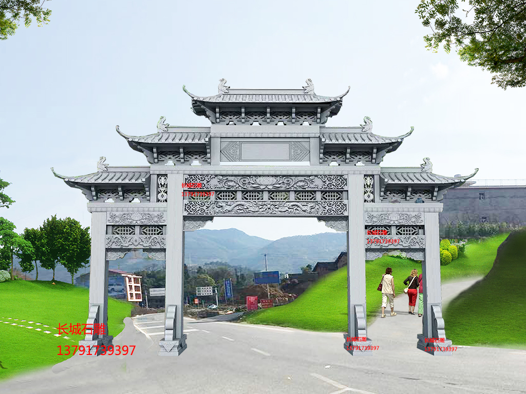 长城赢博官方网站乡村村口大门效果图