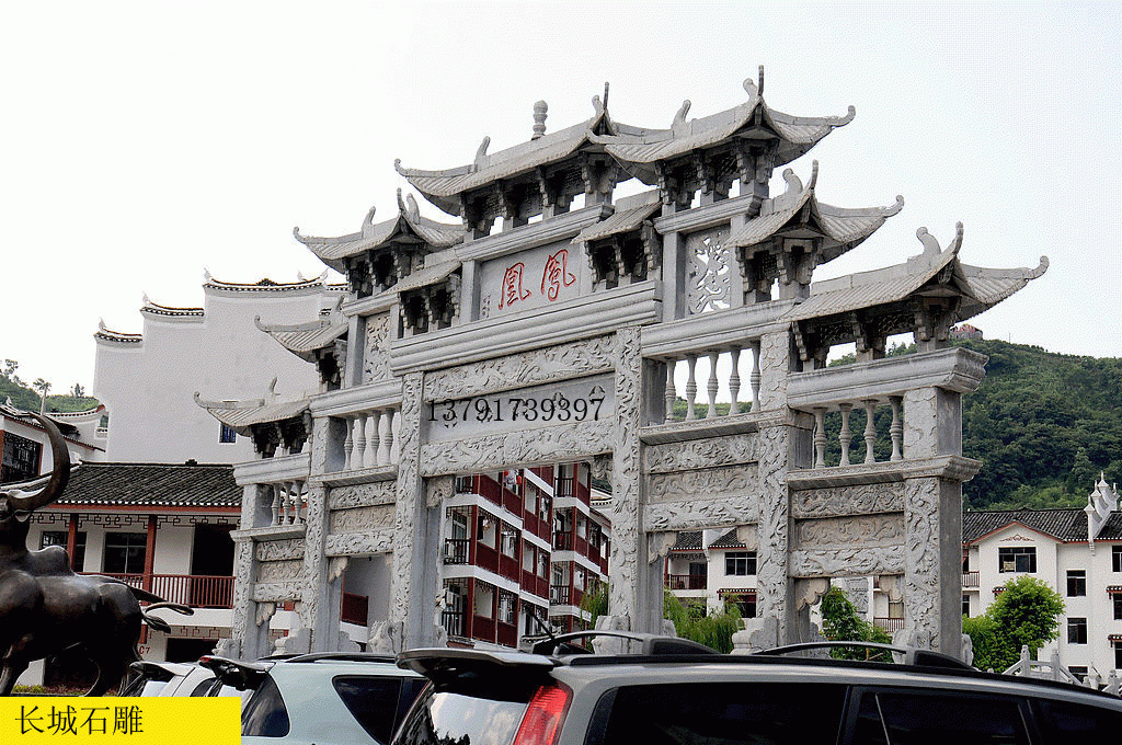 寺院园林村庄赢博官方网站牌坊石牌楼安装有什么作用呢，
