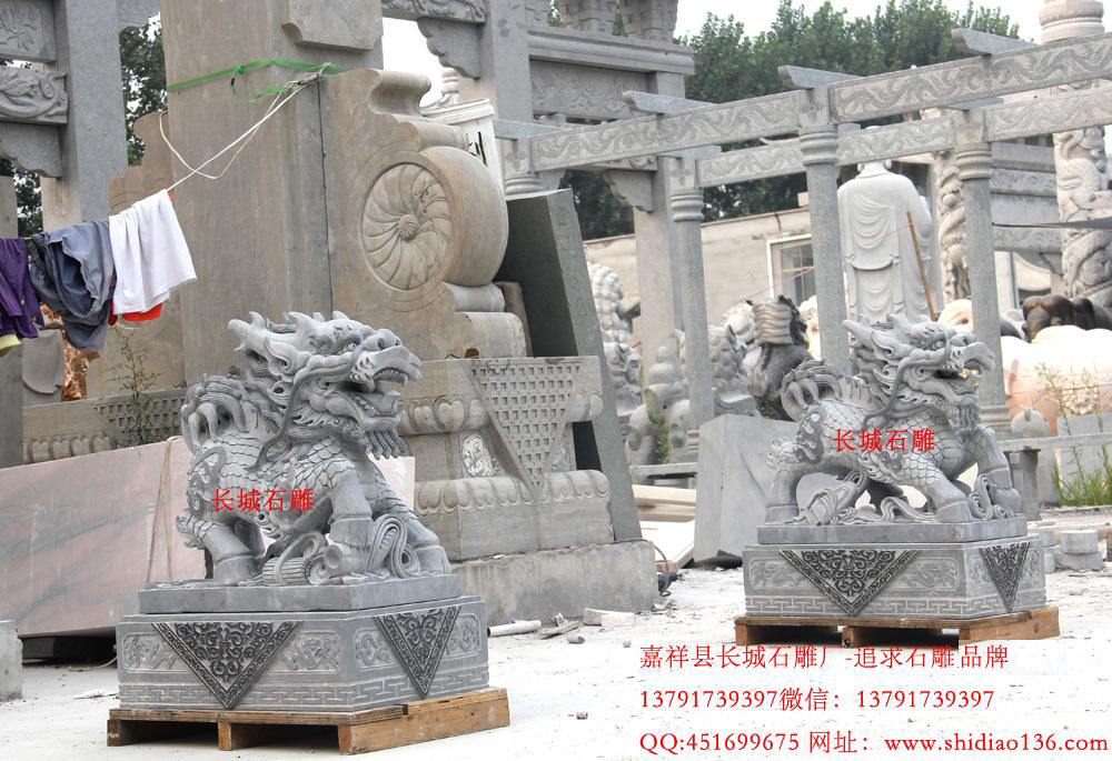 热销型赢博官方网站麒麟雕刻造型。